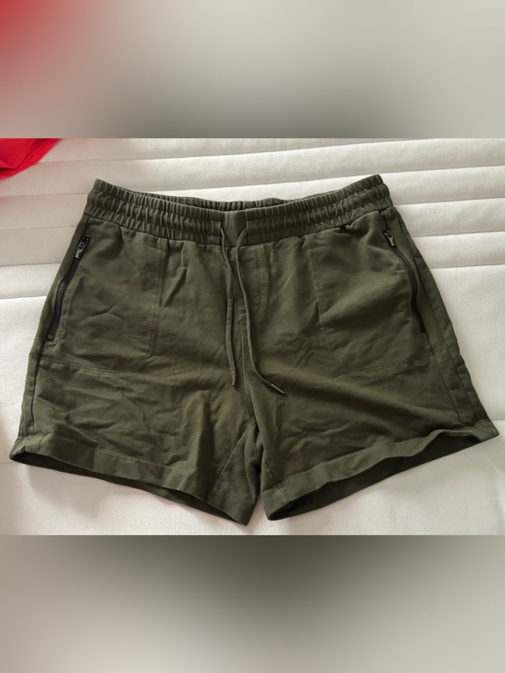 Athletic Works Olive Green Zip-Pocket Women's Athletic Shorts